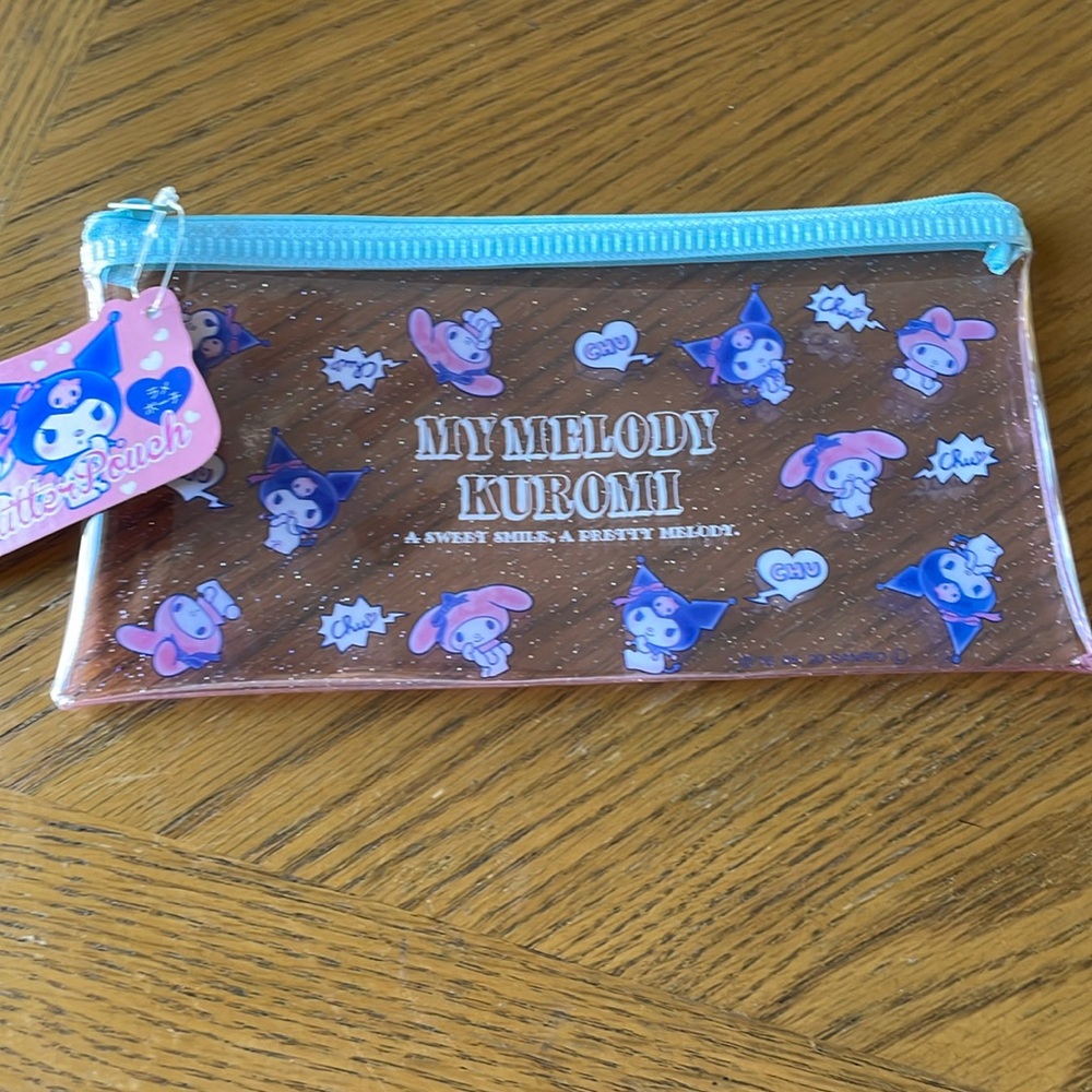 Sanrio My Melody Kuromi Glitter Pouch NWT